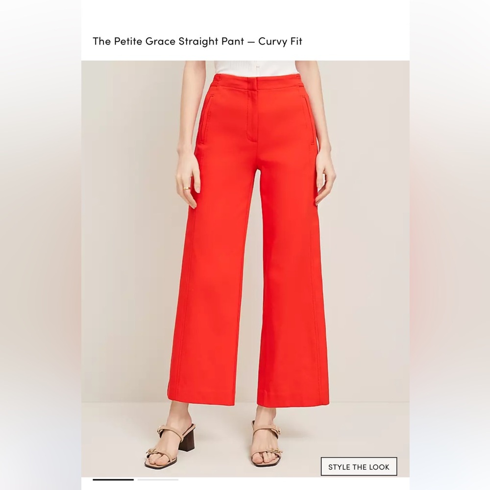 Petite Grace Straight Pant - Curvy Fit in Red